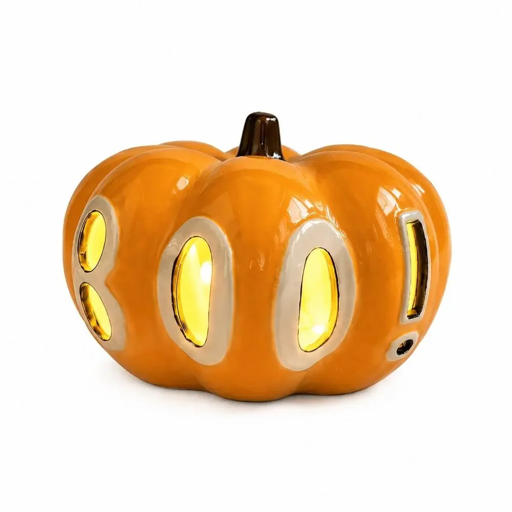 Target Halloween Playground pre-lit ceramic pumpkin BOO ! 2021 Discontinued